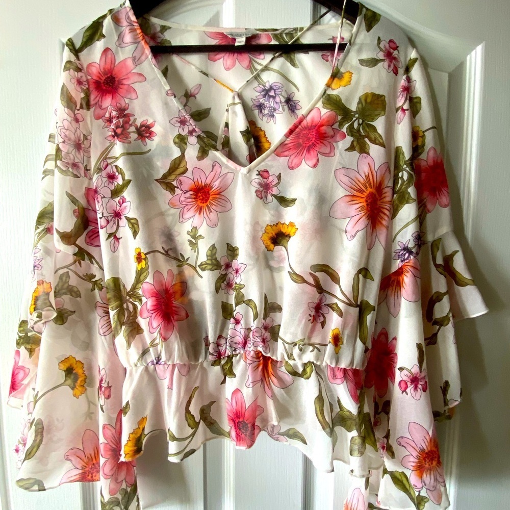 Guess Floral Blouse - Pink and Green